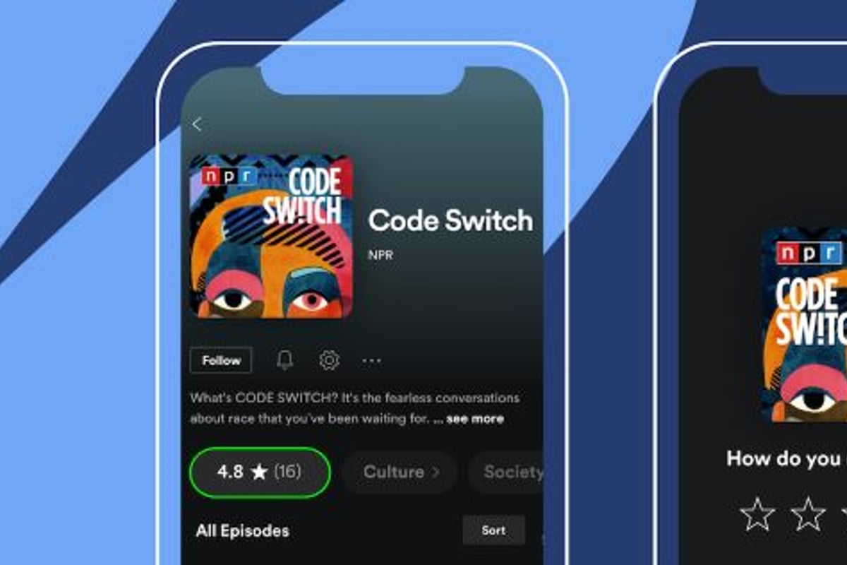 Spotify is now launching user ratings for podcasts