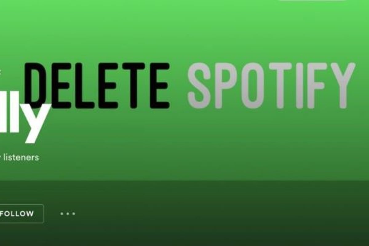 Belly make “DELETE SPOTIFY” their Spotify header