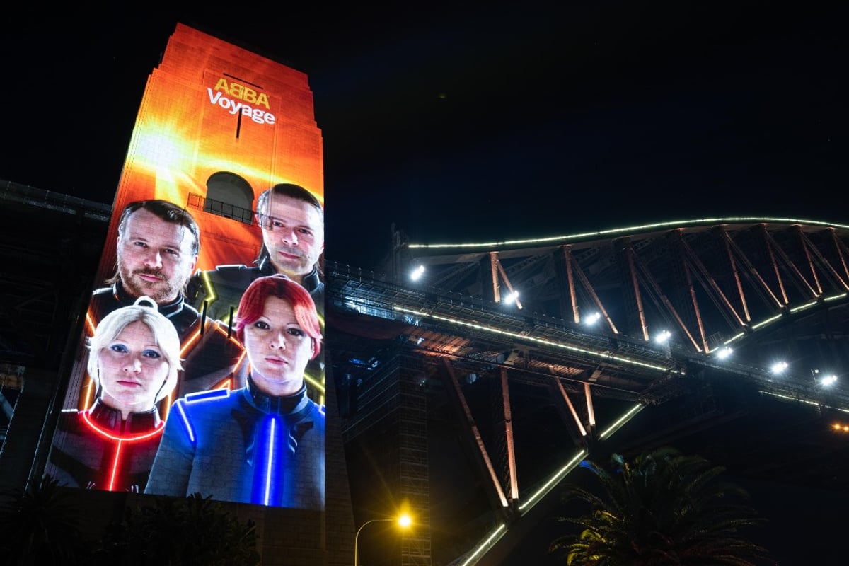 ABBA illuminates the Sydney Harbour Bridge to celebrate new album Voyage