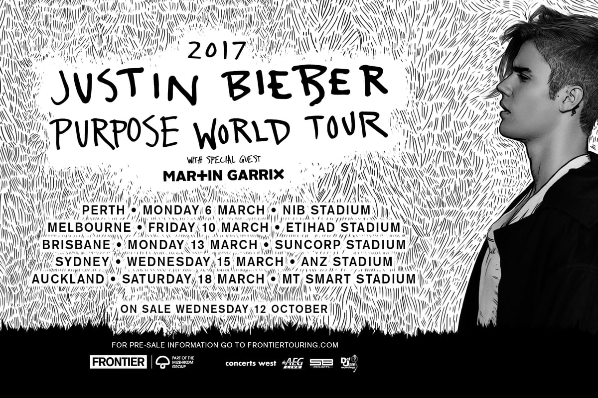 Justin Bieber announces AU & NZ tour dates