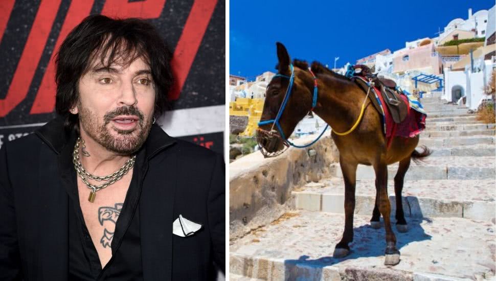 Tommy Lee of Mötley Crüe asks Greece to end donkey taxis