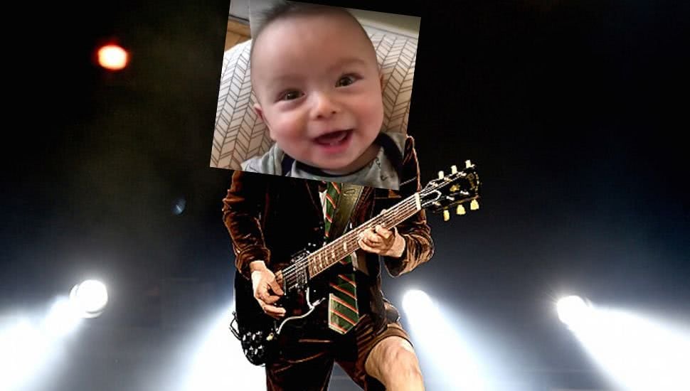 You need to watch this baby singing 'Thunderstruck' by AC/DC