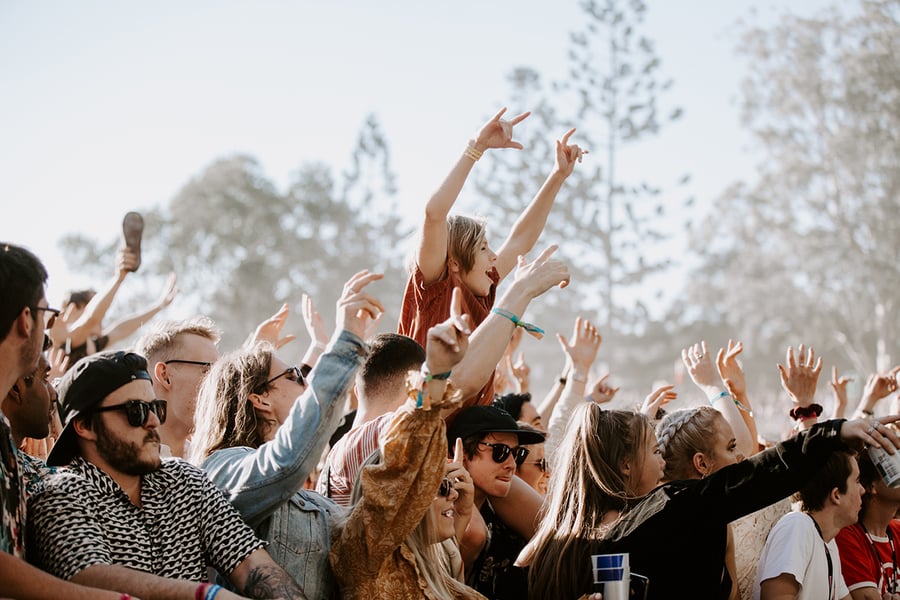 Example of a crowd at festivals such as Splendour in the Grass
