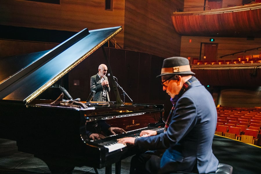 Image of Paul Kelly and Paul Grabowsky performing for 'The Sound'
