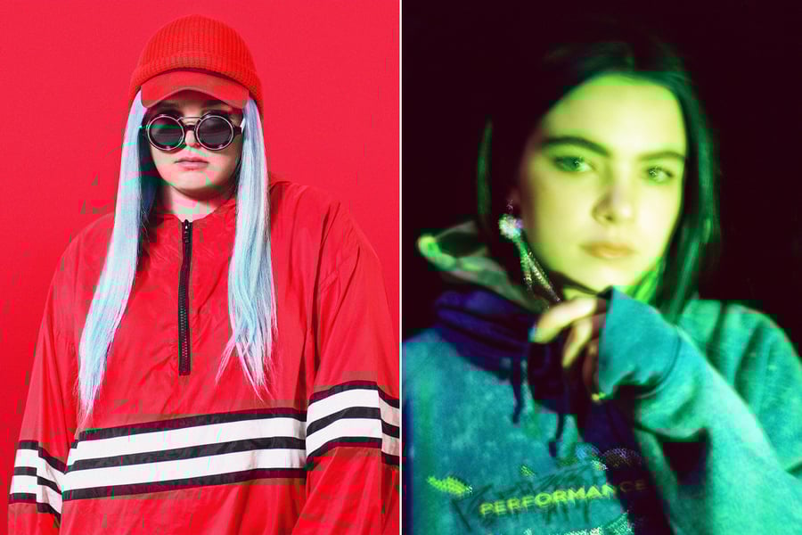 2 panel image of Yours and Owls Headliners Tones and I and BENEE