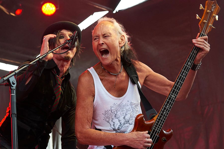 Image of Mi-Sex bassist Don Martin performing live