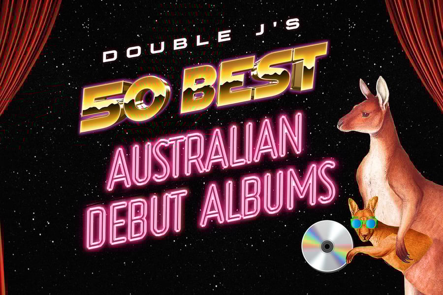 Graphic made for the Double J '50 Best Australian Debut Albums' countdown