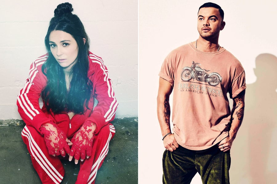 Two panel image of ARIA Week performers Amy Shark and Guy Sebastian