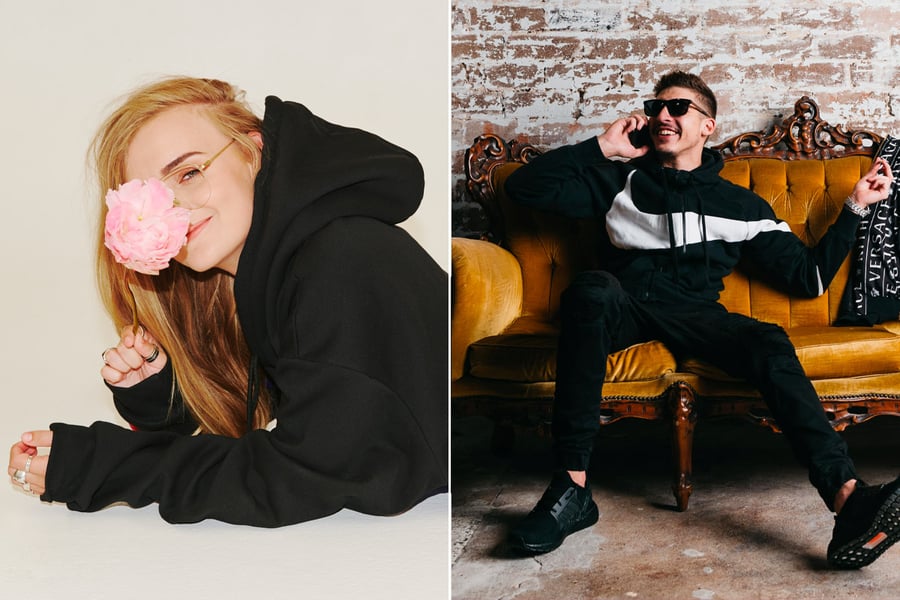 Two panel image of April Sun performers G Flip and ChillinIT