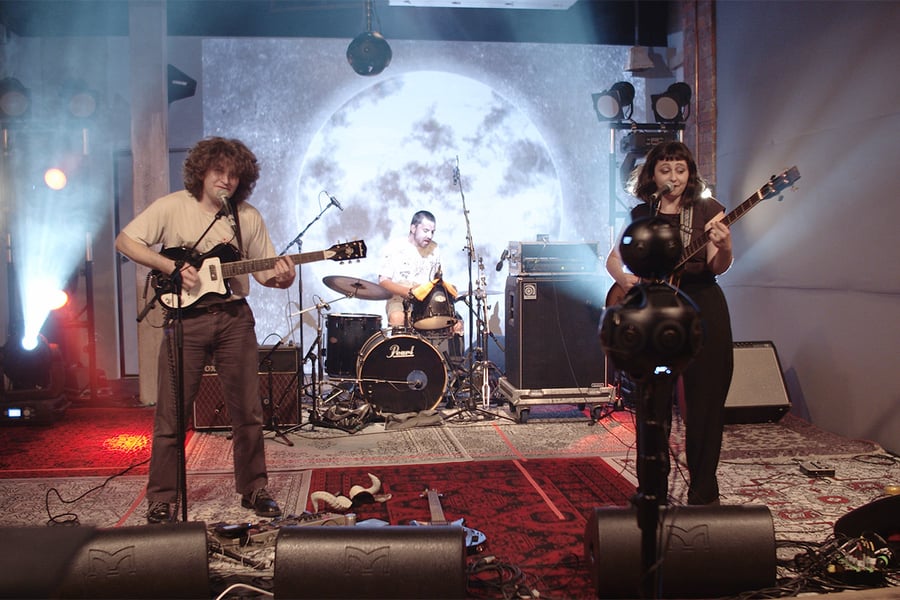 A live VR performance being filmed at Project Redstone