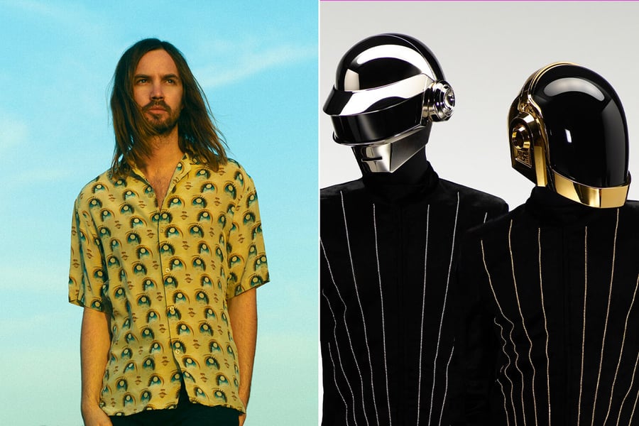 2 panel image of Tame Impala and Daft Punk