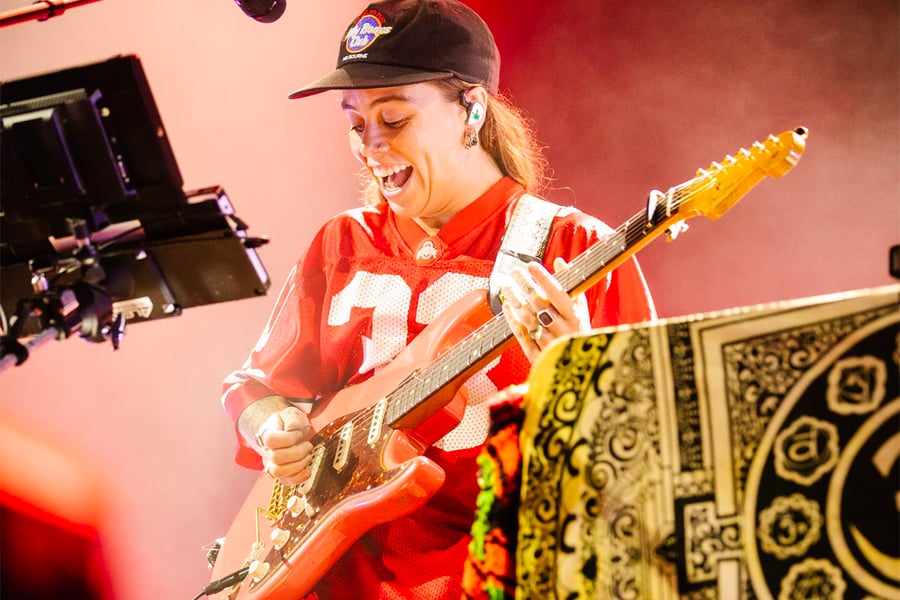 Tash Sultana performing at the 2021 edition of WOMADelaide