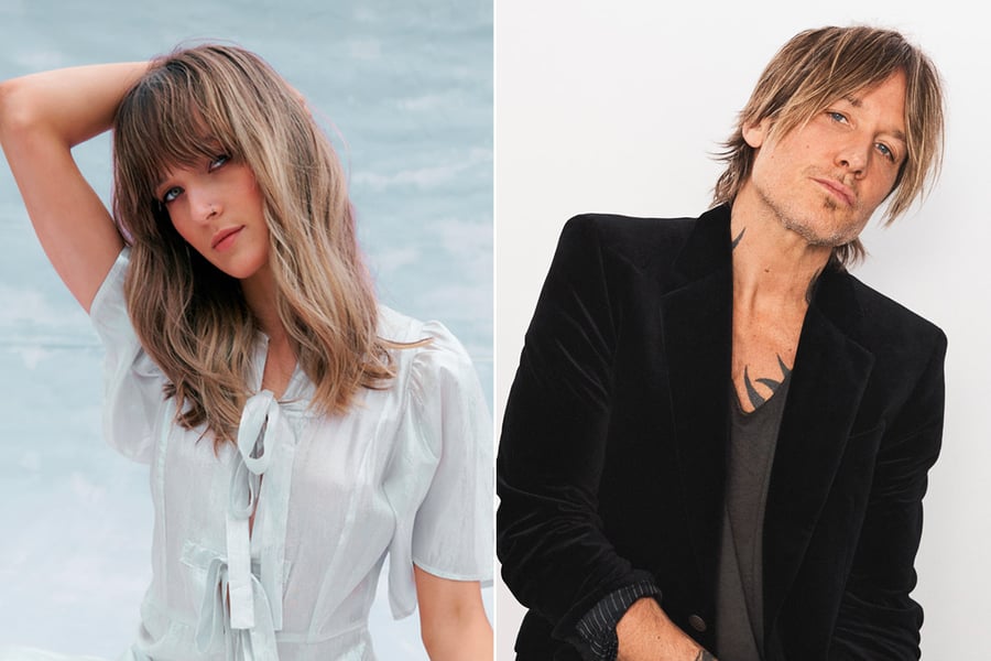 Two panel image of Gretta Ray and Keith Urban