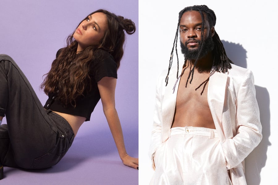 Two panel image of Amy Shark and Genesis Owusu