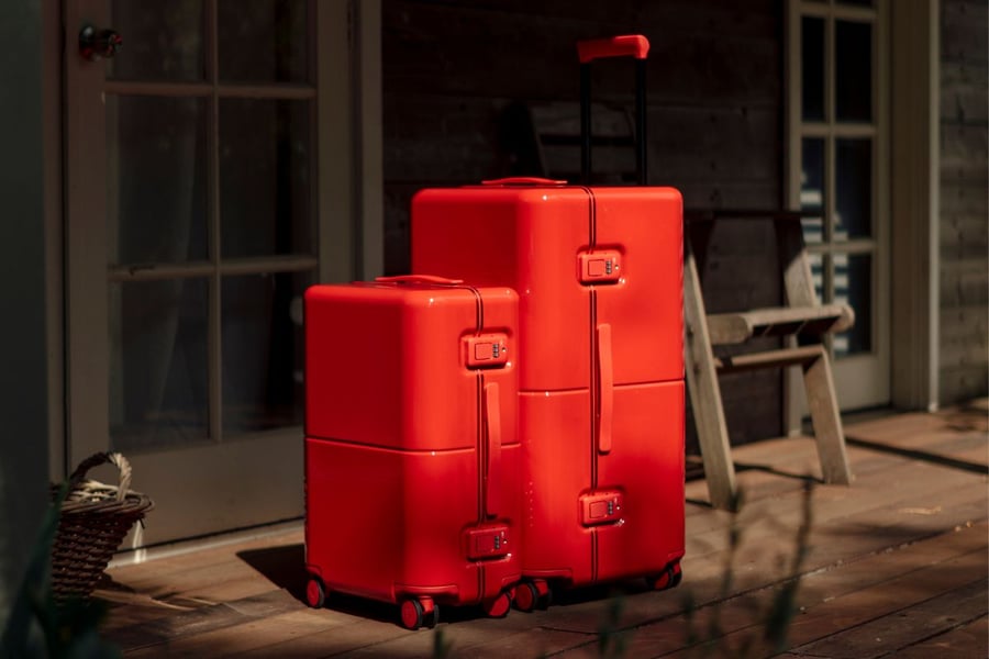 July Carry On Trunk Cherry Red luggage set