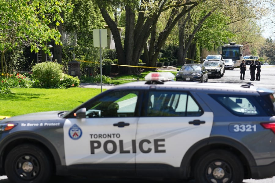 Toronto police outside Drake's mansion