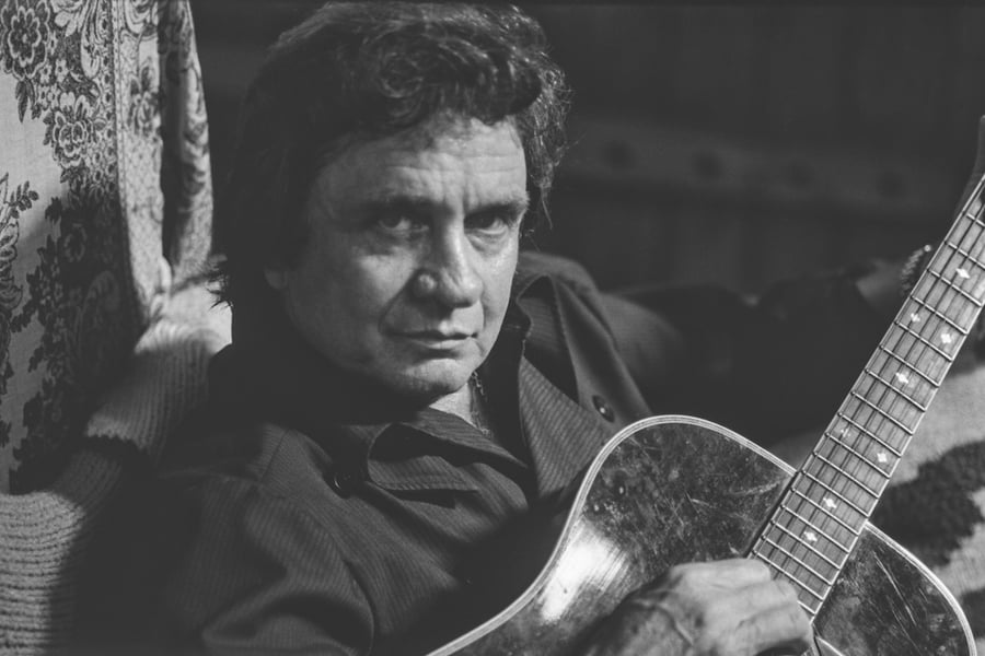 Johnny Cash at the Cash Cabin, May 1987. Photo credit: Alan Messer.