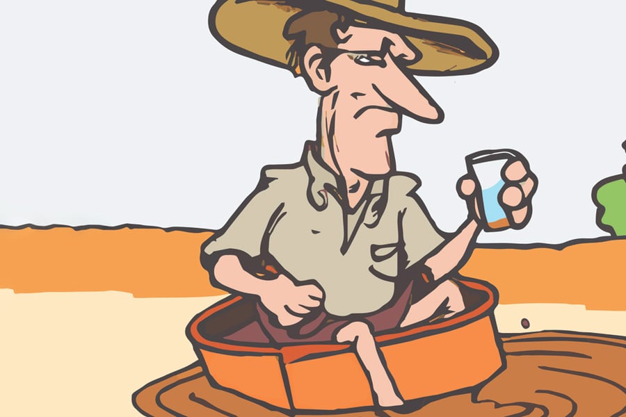 man in boat recycled water