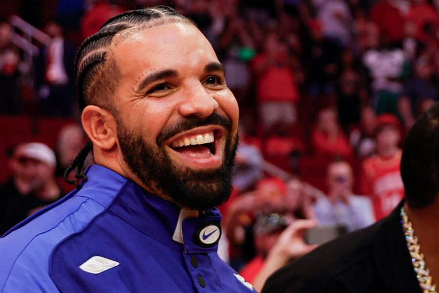Drake attends a game between the Houston Rockets and the Cleveland Cavaliers at Toyota Center on March 16, 2024 in Houston, Texas. Photo by Carmen Mandato/Getty Images