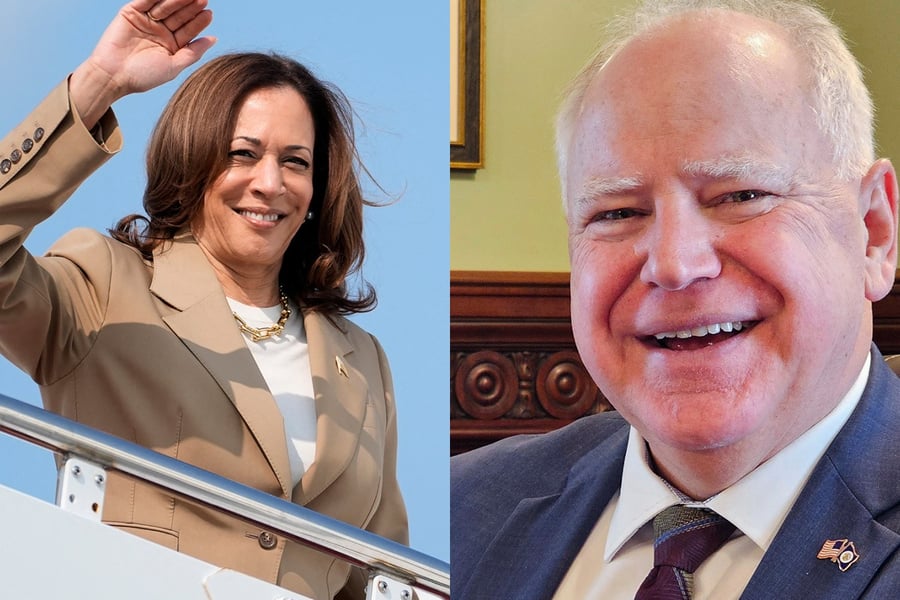 Kamala Harris and Tim Walz