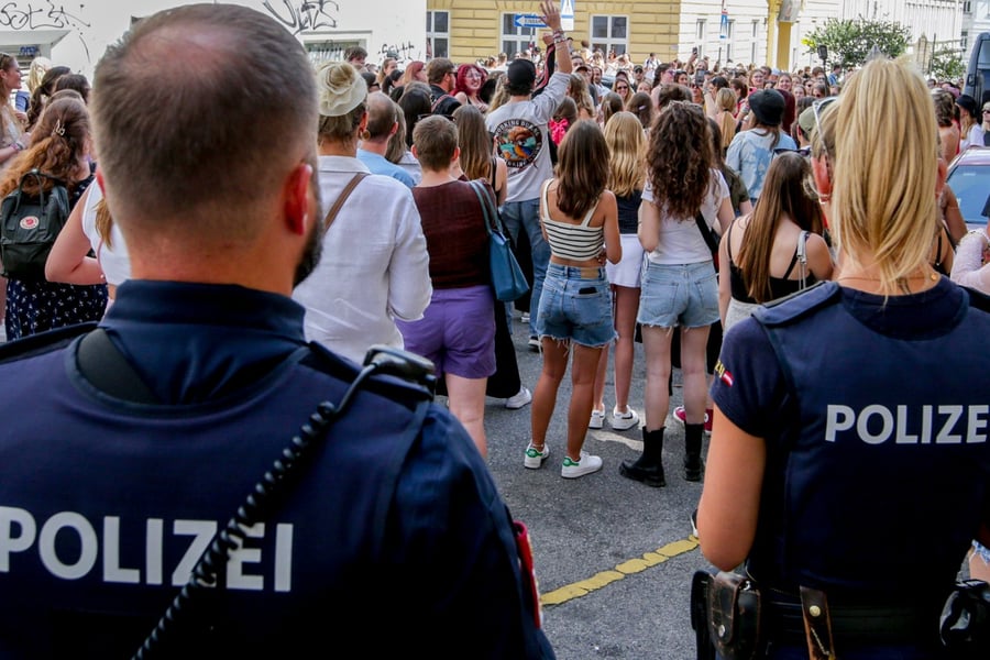 Taylor Swift fans gather in Vienna, Austria