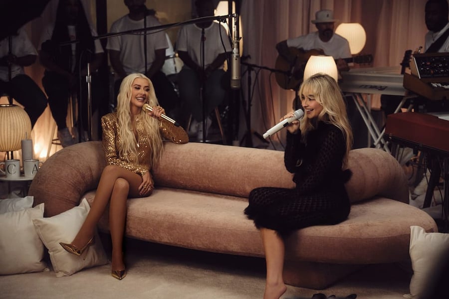 Christina Aguilera and Sabrina Carpenter