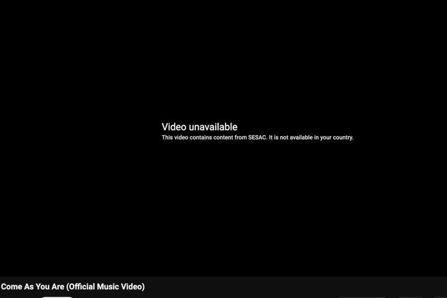 Broken music video link on YouTube