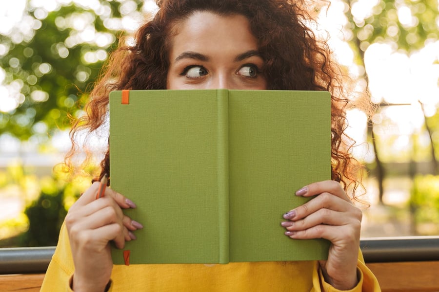 Woman holding a book