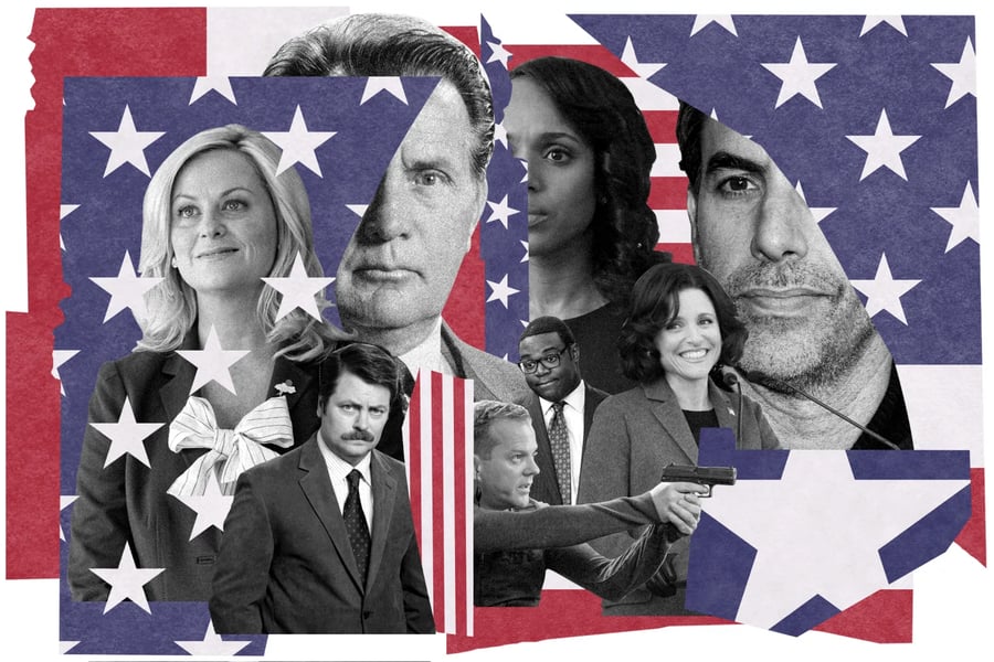 Collage of political TV shows