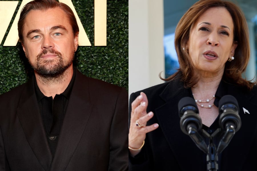 Leonardo DiCaprio and Kamala Harris