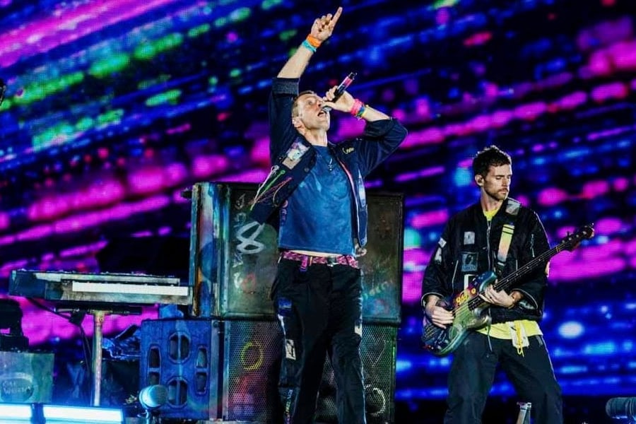 Coldplay perform at Accor Stadium