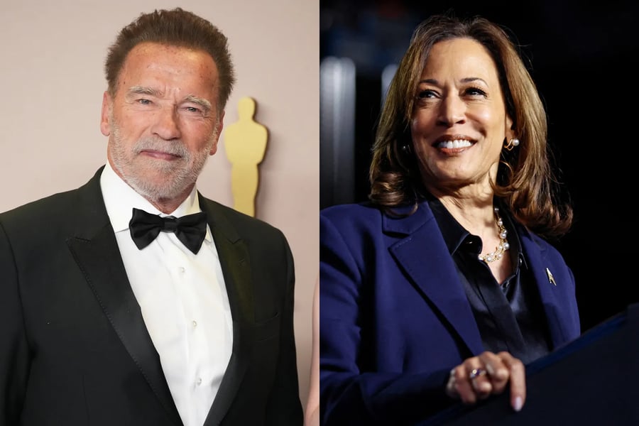 Arnold Schwarzenegger, Kamala Harris (Jeff Kravitz/FilmMagic; KAMIL KRZACZYNSKI/AFP/Getty Images)