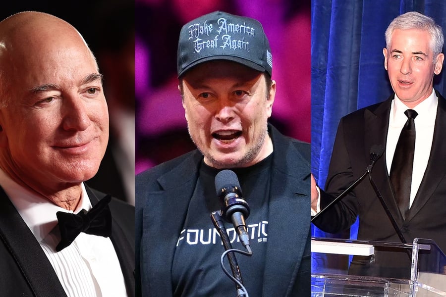 Jeff Bezos, Elon Musk and Bill Ackman