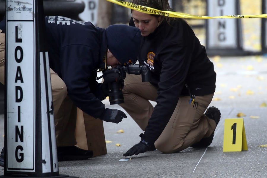 Crime scene of UnitedHealthcare CEO