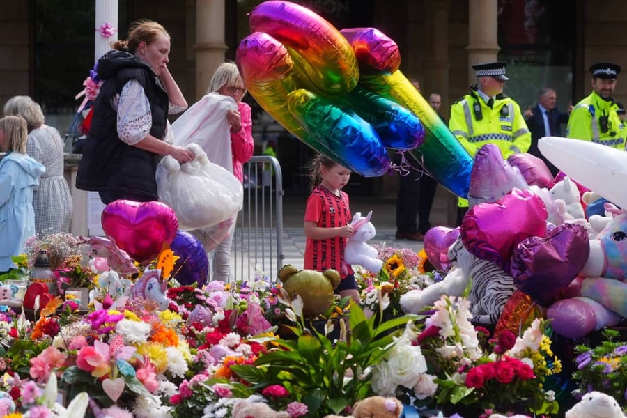 Flowers and tributes outside Atkinson Art Centre Southport following the July 29 knife attack