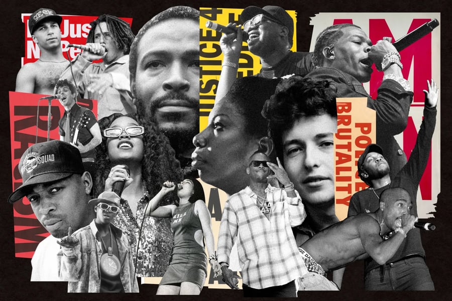Illustration of protest singers
