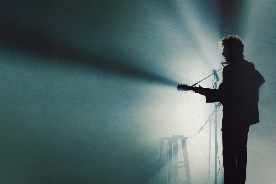 Timothée Chalamet as Bob Dylan in A Complete Unknown