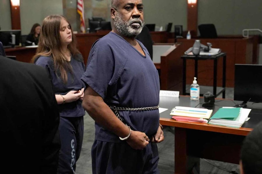 Duane "Keefe D" Davis arrives in a Las Vegas court in 2023