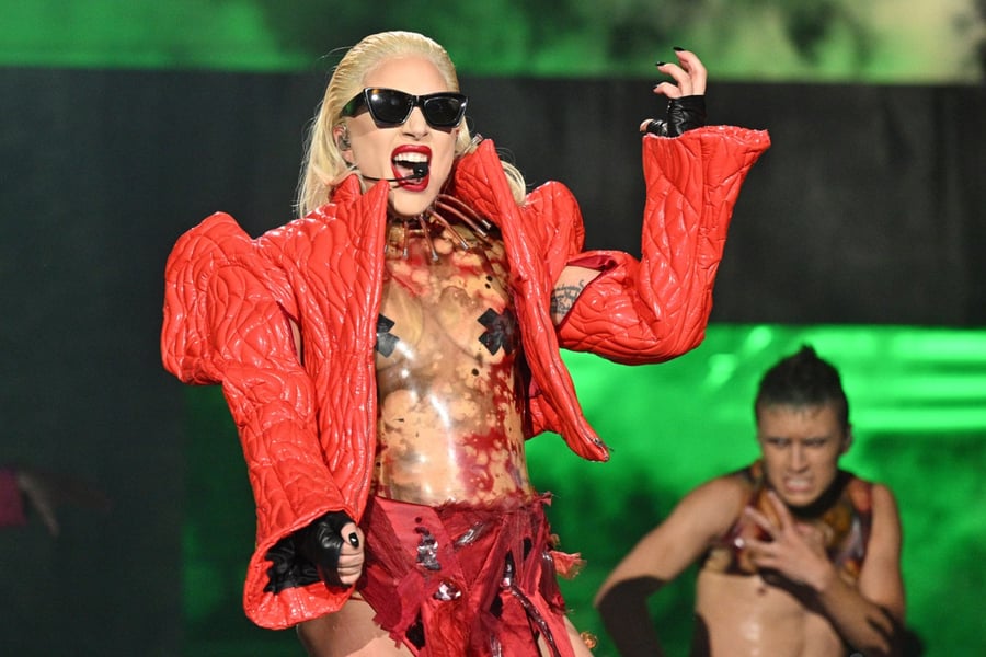 Lady Gaga performs on stage during The Chromatica Ball Summer Stadium Tour at Tottenham Hotspur Stadium on July 29, 2022 in London, England