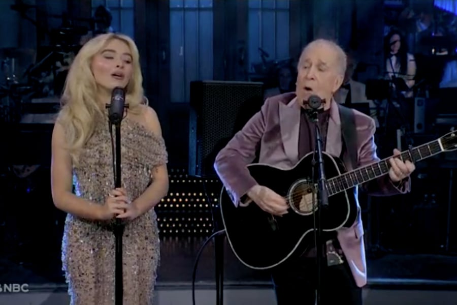 Sabrina Carpenter and Paul Simon perform on SNL50