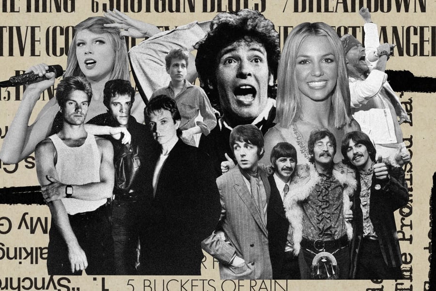 Illustration featuring music artists