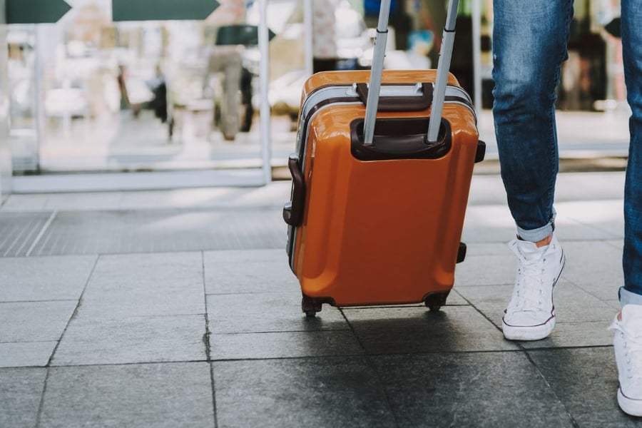 Traveller with a suitcase