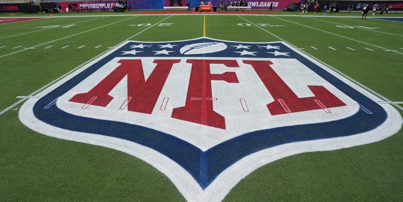 A detail of the NFL logo prior to the 2025 NFL Pro Bowl Games at Camping World Stadium on February 02, 2025 in Orlando, Florida. (Photo by Perry Knotts/Getty Images)