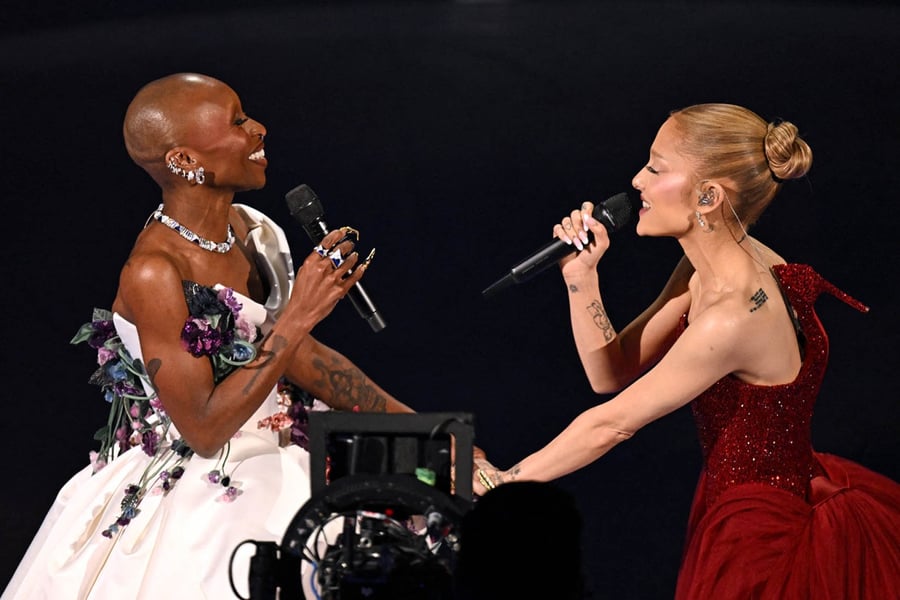 Cynthia Erivo and Ariana Grande at the Oscars