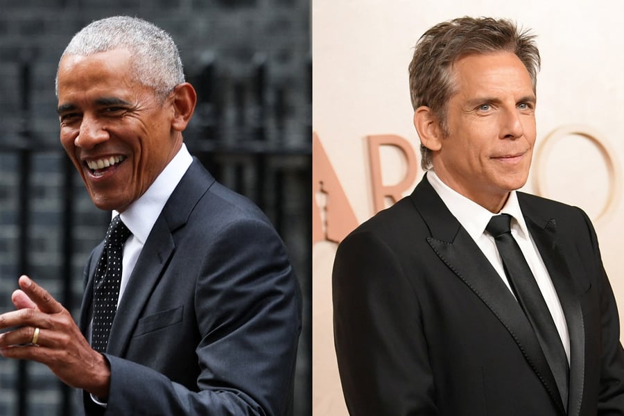 Barack Obama and Ben Stiller