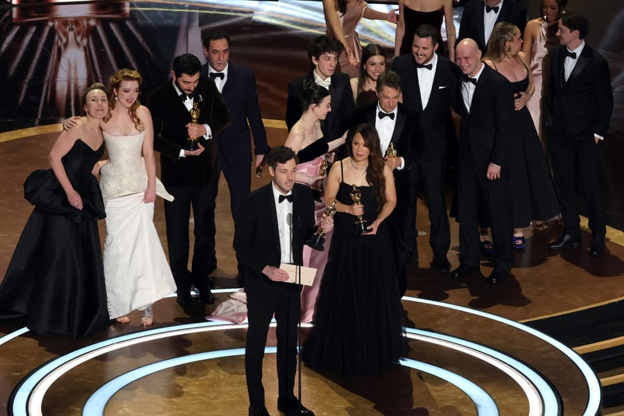 Anora cast and crew at the Oscars