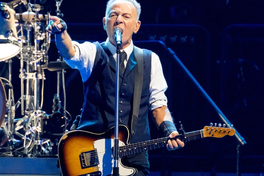 Bruce Springsteen performs at concert