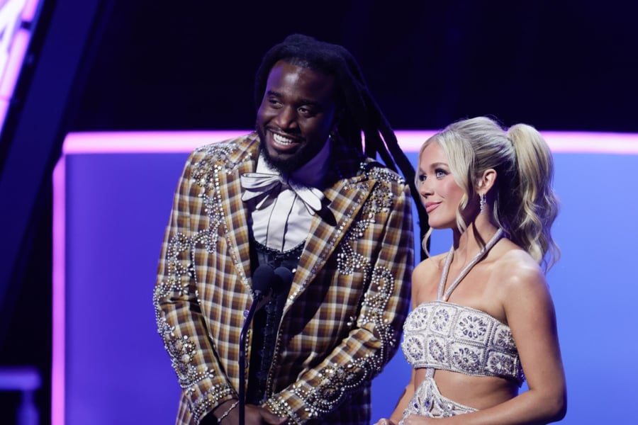 Shaboozey and Megan Moroney at the 2025 AMAs