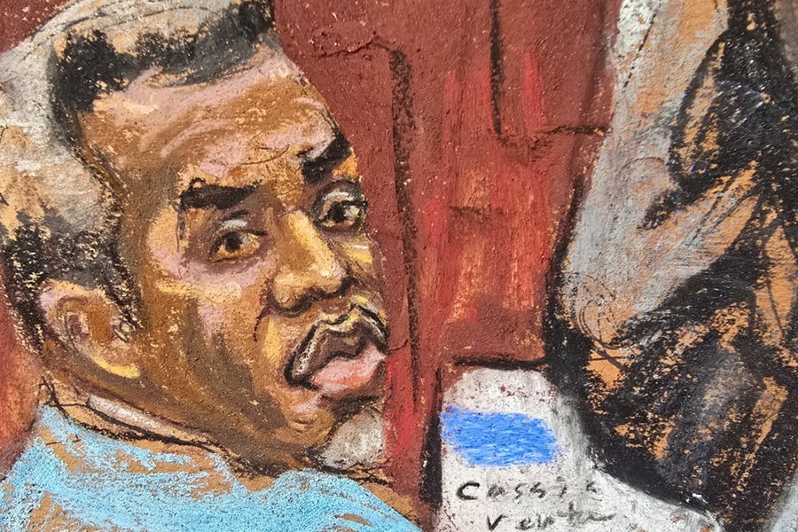 Courtroom sketch of Sean Combs trial