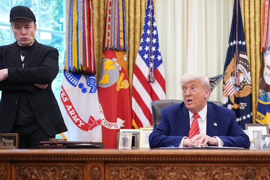 President Donald Trump and Elon Musk in the Oval Office.